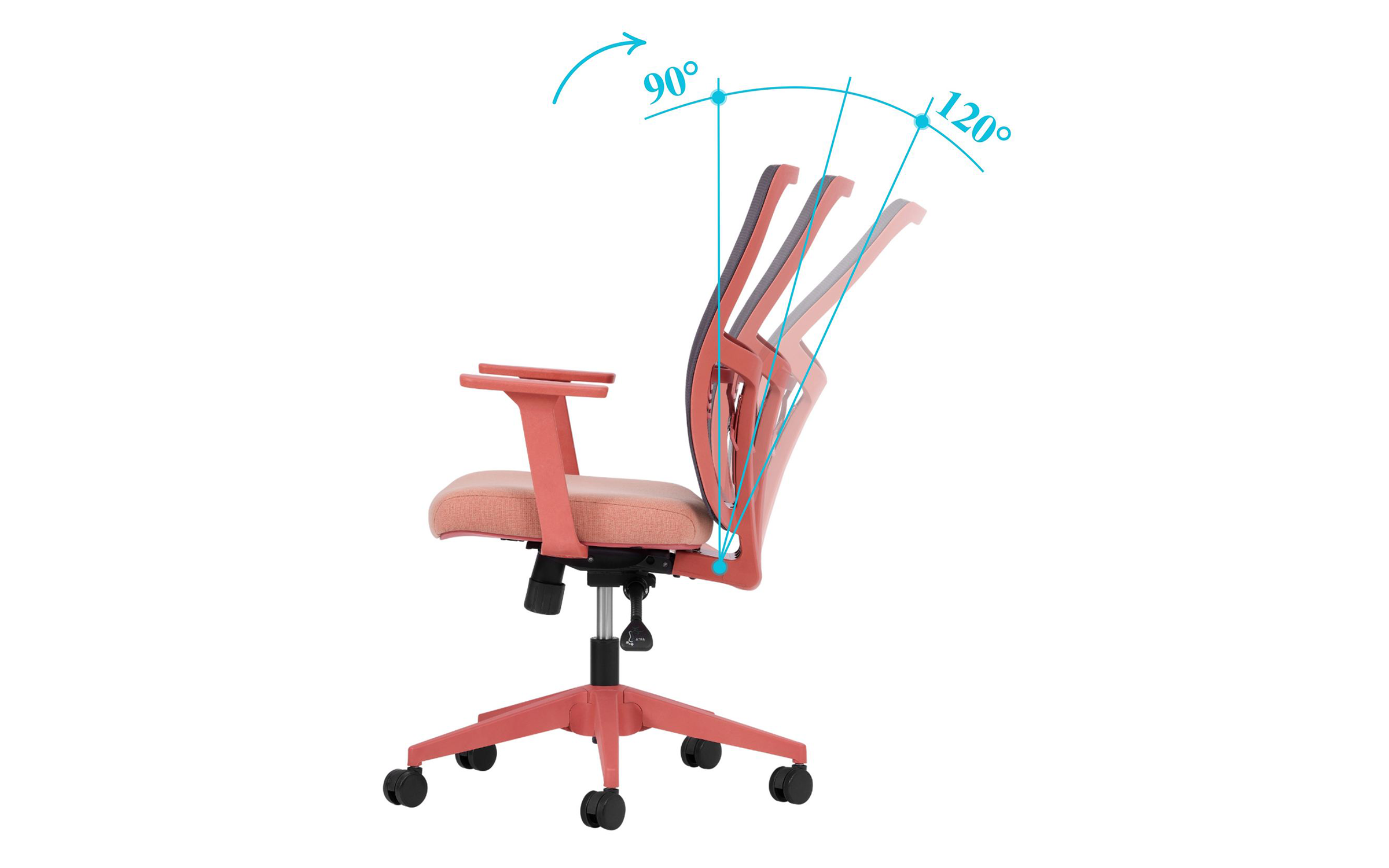 Scaun de birou Cosmo, roz  9